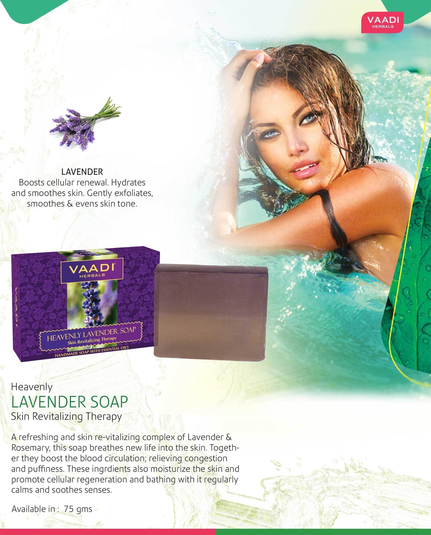 Heavenly Organic Lavender Soap with Rosemary - Revitalizes & Hydrates Skin ( 75 gms / 2.7 oz)- (Buy 1 Get 1 Free)
