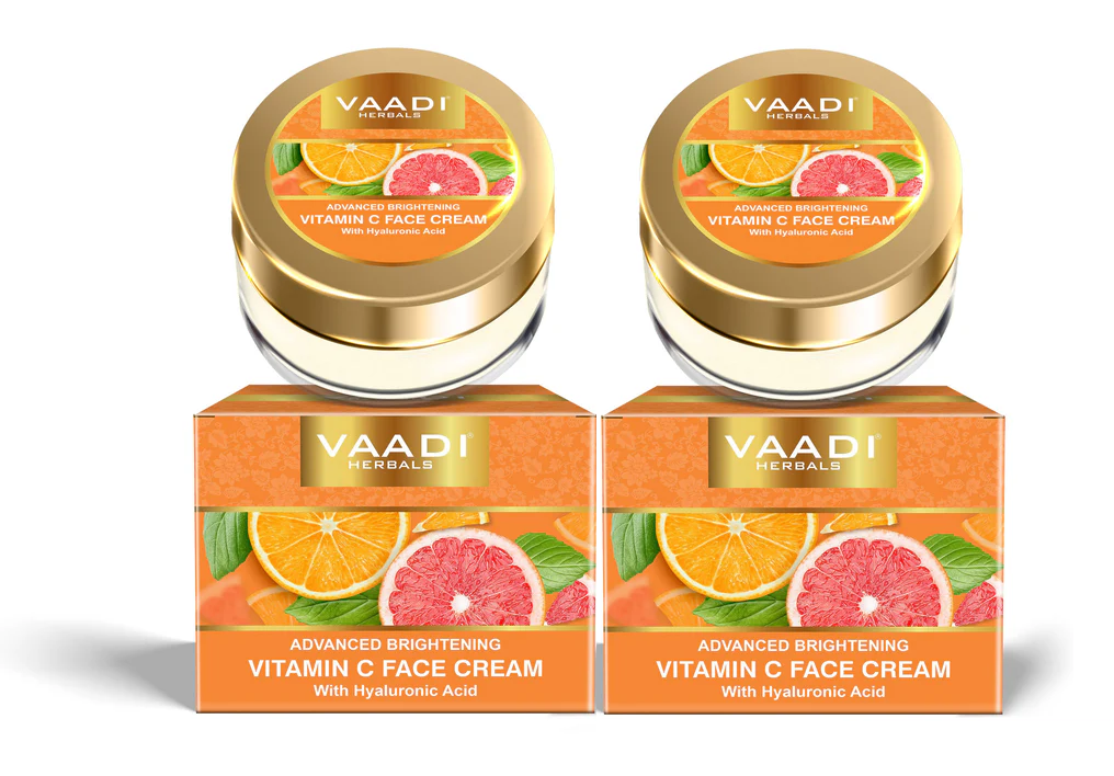 Pack of 2 Organic Vitamin C Face Cream with Hyaluronic Acid (2 x 30 gms / 1.1 oz)