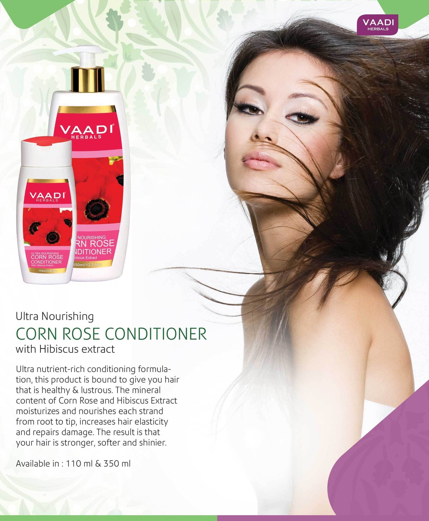 Ultra Nutrient Organic Rich Corn Rose Conditioner with Hibiscus Extract- Conditions & Softens Hair ( 110ml / 4 fl oz)