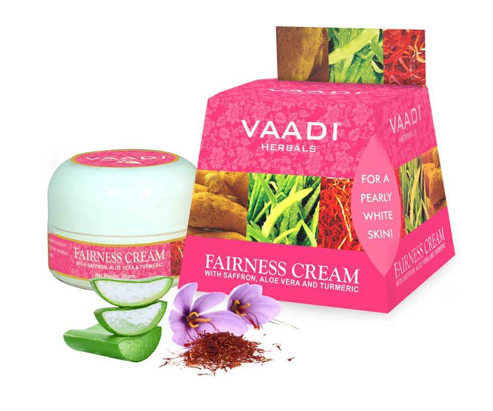 Organic Fairness Cream with Saffron, Aloe Vera & Turmeric Extract - Lightens Marks & Blemishes - Makes Skin Flawless (30 gms / 1.1 oz)