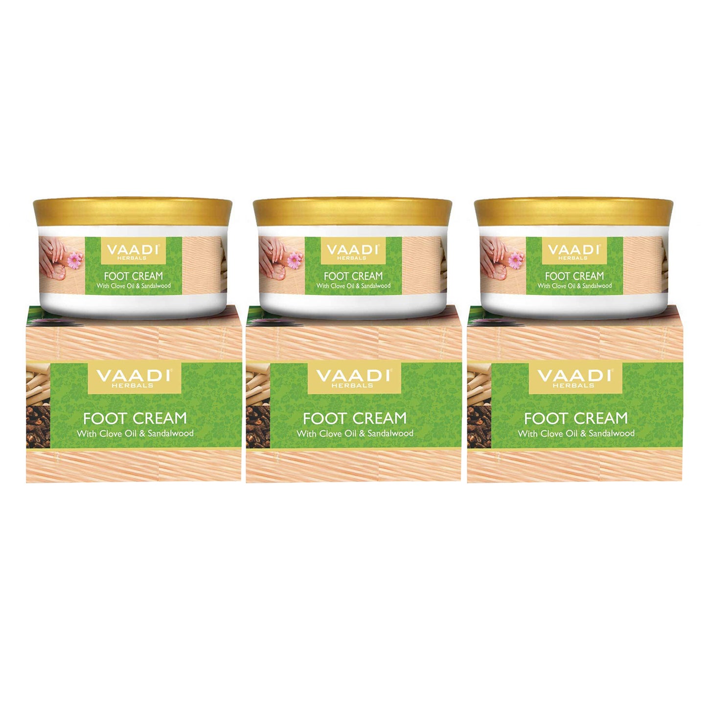 Organic Foot Cream with Clove & Sandalwood Oil - Softens Dry & Cracked Feet - Deep Moisturises (3 x 150 gms / 5.3 oz)