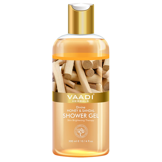 Organic Divine Honey & Sandal Shower Gel- Skin Toning Therapy - Makes Skin Flawless (300 ml / 10.2 fl oz)