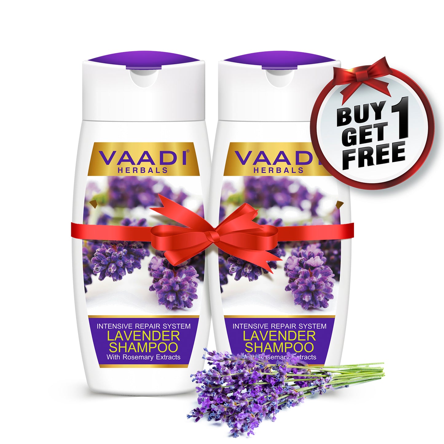Organic Lavender Shampoo - Improves Hair Growth - Ultra Nourishing (2 x 110 ml/ 4 fl oz) - (Buy 1 Get 1 Free)