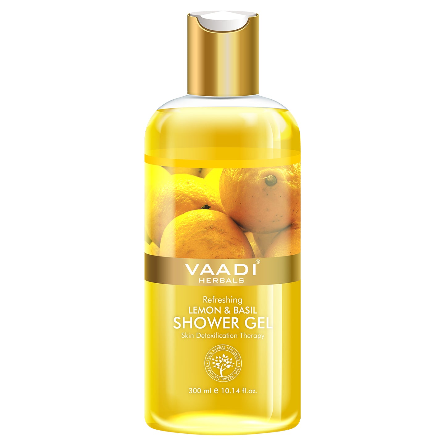 Refreshing Organic Lemon & Basil Shower Gel - Skin Detoxifying - Brightens Skin (300 ml / 10.2 fl oz)