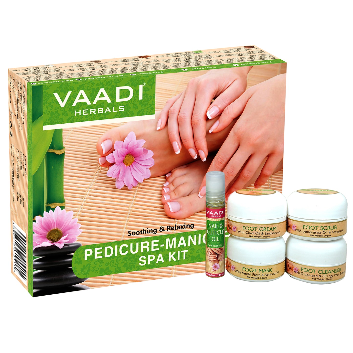 Organic Pedicure Manicure Spa Kit with Grapeseed Extract & Fenugreek - Deep Moisturises Skin - Repairs Damaged Skin - (135 gms / 4.6 fl oz)