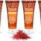 Skin Whitening Organic Saffron Face Wash with Sandalwood - Protects Skin from Sun - Lightens Pigmentation (4 x 60 ml/2.1 fl oz)