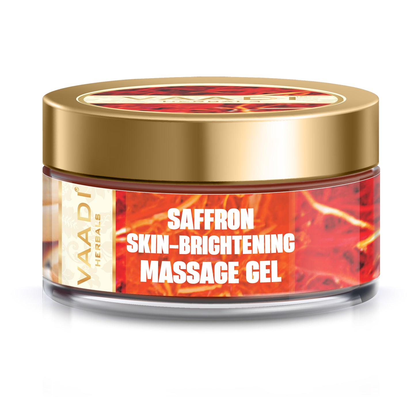 Skin Whitening Organic Saffron Massage Gel with Basil Oil & Shea Butter - Improves Complexion - Reduces Puffiness ( 50 gms/2 oz)