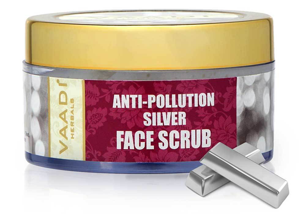 Organic Silver Scrub with Pure Silver Dust & Sandalwood Oil - Deep Cleanses Skin - Keeps Skin Soft (50 gms/ 2oz)