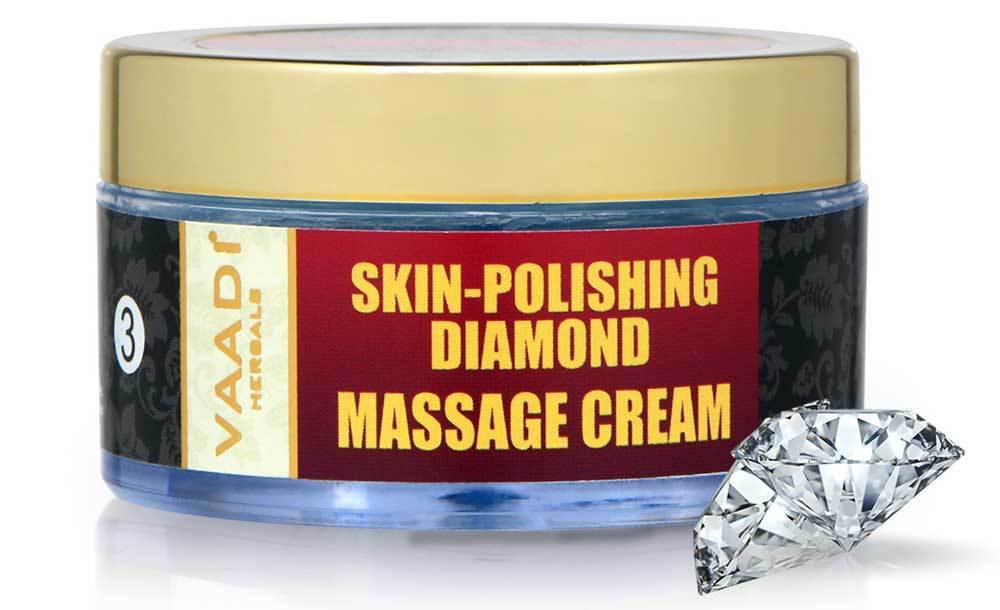 Skin Polishing Organic Diamond Massage Cream with Diamond Ash & Orange Oil - Hydrates & Nourishes Skin ( 50 gms/2 oz)