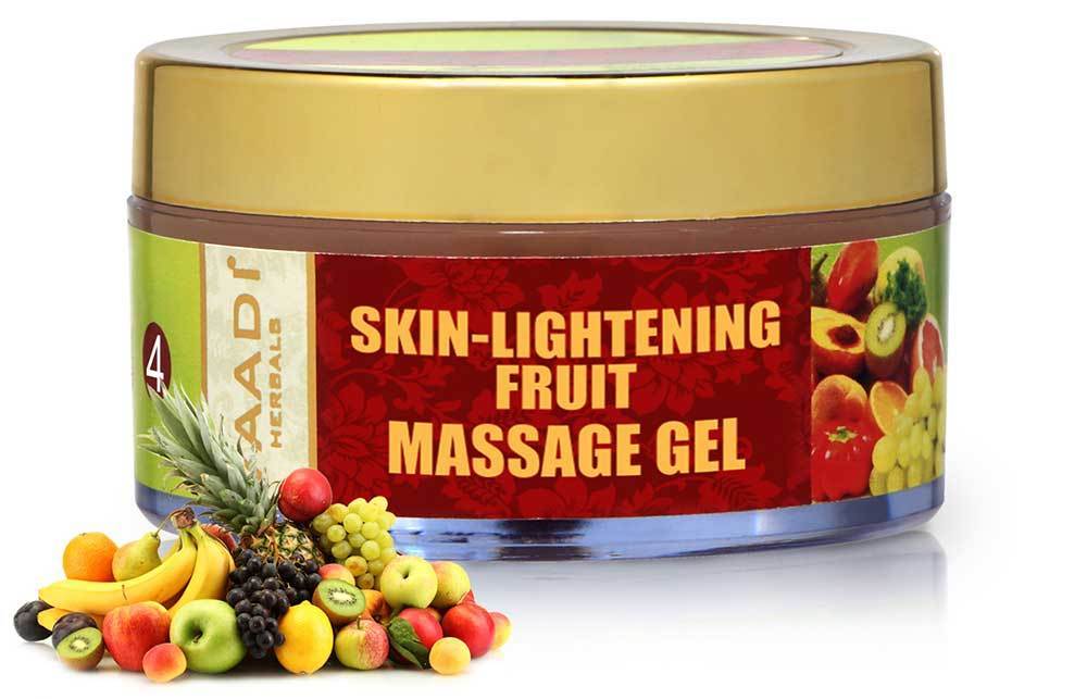 Skin Lightening Organic Fruit Massage Gel with Orange Extract & Turmeric - Removes Sun Tan - Lightens Complexion ( 50 gms /2oz)