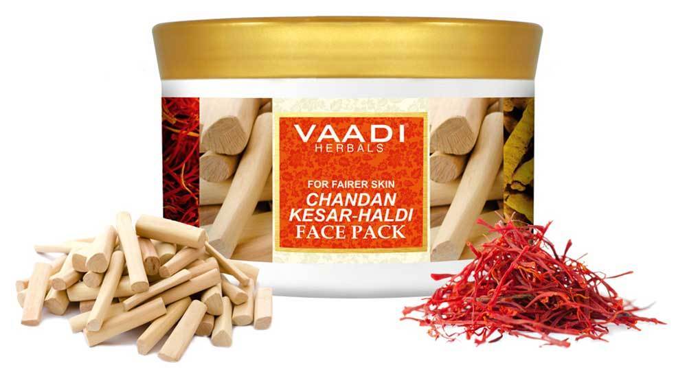 Organic Chandan Kesar Fairness Face Pack - Removes Marks and Lightens Skin Tone - Repairs and Protects Skin (600 gms / 21.2 oz)