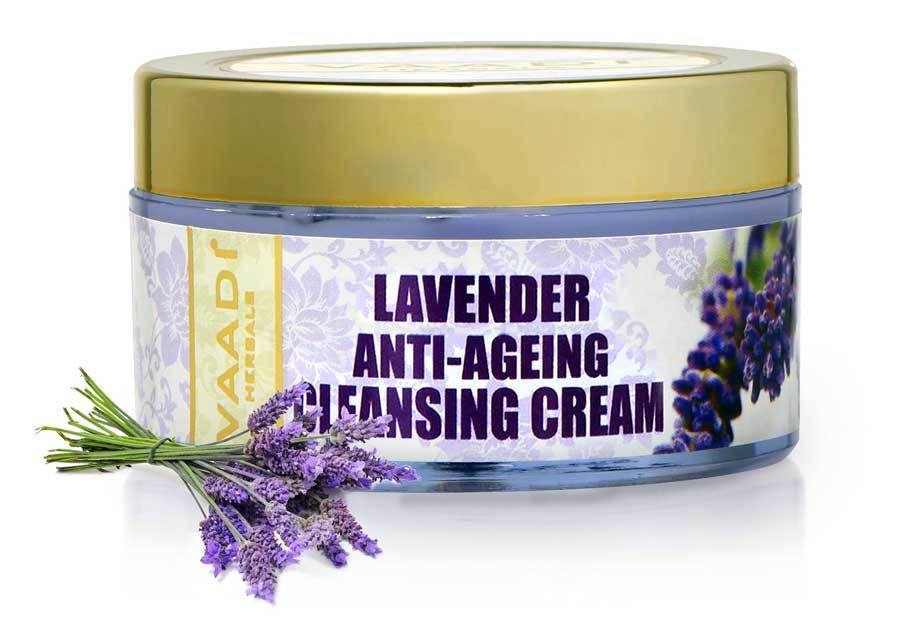 Anti Ageing Organic Lavender Cleansing Cream with Rosemary Extract - Boosts Cellular Renewal - Keeps Skin Firm (50 gms / 2 oz)