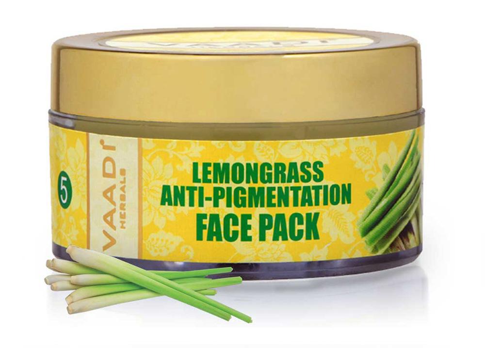 Anti Pigmentation Organic Lemongrass Face Pack with Cedarwood Extract- Removes Excess Oil & Impurities (70 gms/2.5 oz)